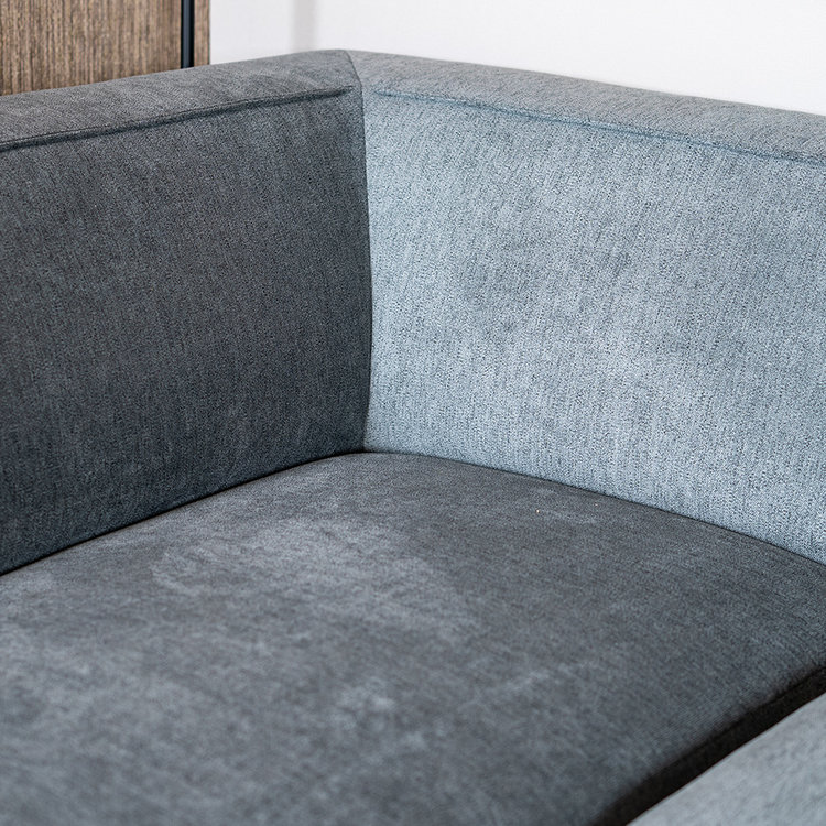 Canapé d'angle scandinave Memphis tissu chiné gris gauche