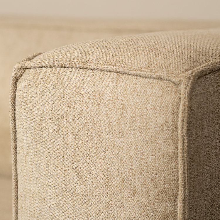 Canapé d'angle scandinave Memphis tissu chiné taupe gauche