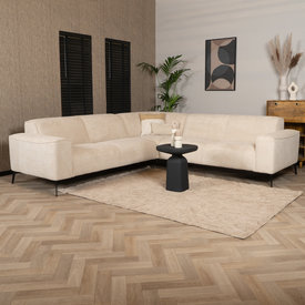 Canapé d'angle scandinave Vegas bouclette taupe gauche/droit