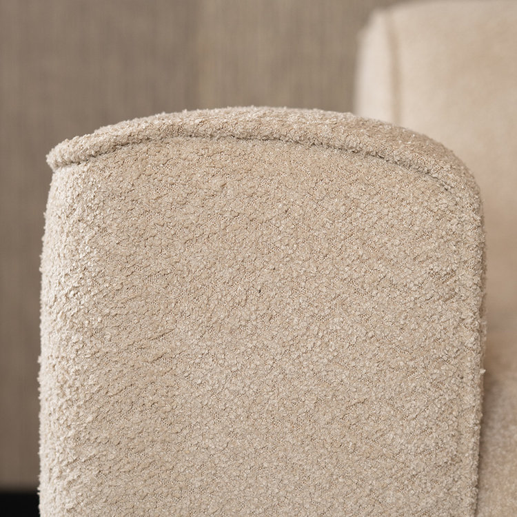 Canapé d'angle scandinave Vegas bouclette taupe gauche/droit