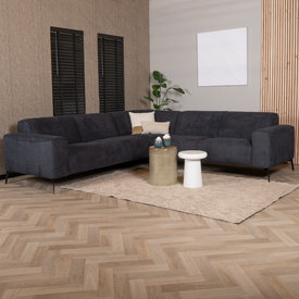 Canapé d'angle scandinave Vegas bouclette noir gauche/droit