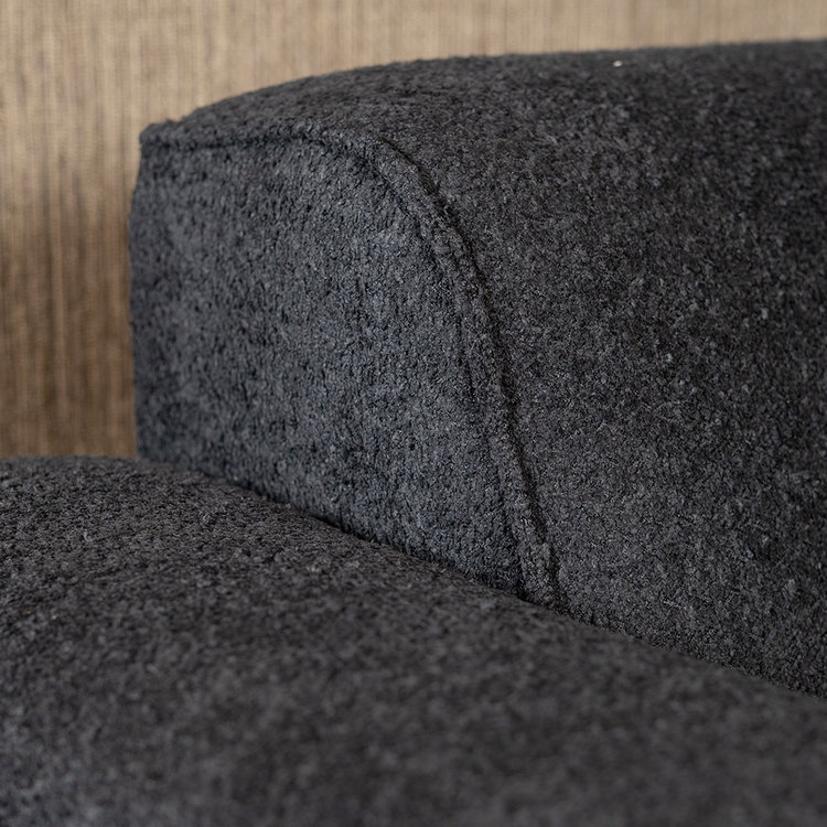 Canapé d'angle scandinave Vegas bouclette noir gauche/droit