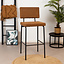Tabouret de bar Espen Eco-cuir cognac 64 - 77 cm