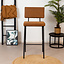 Tabouret de bar Espen Eco-cuir cognac 64 - 77 cm