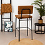 Tabouret de bar Espen Eco-cuir cognac 64 - 77 cm