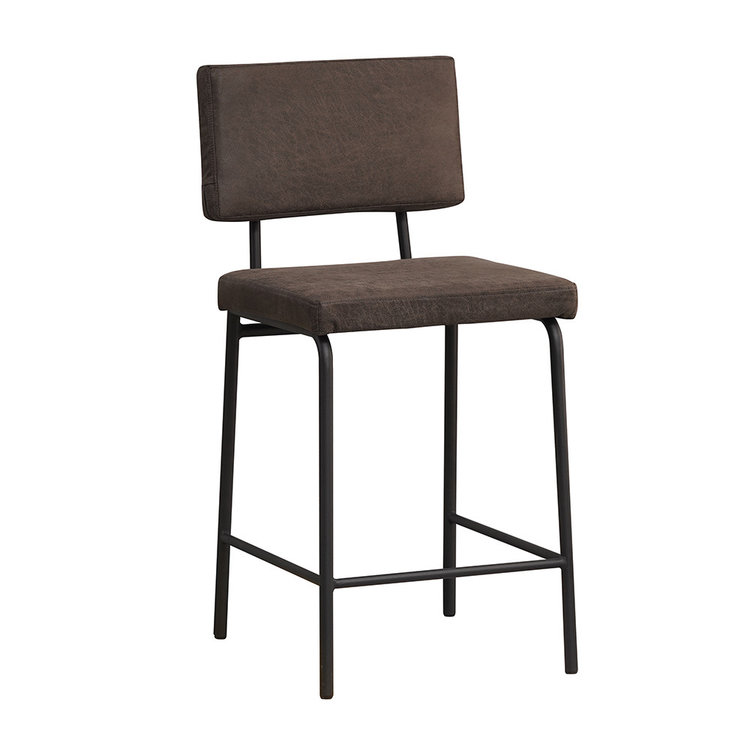 Tabouret de bar Espen Eco-cuir anthracite 64 - 77 cm