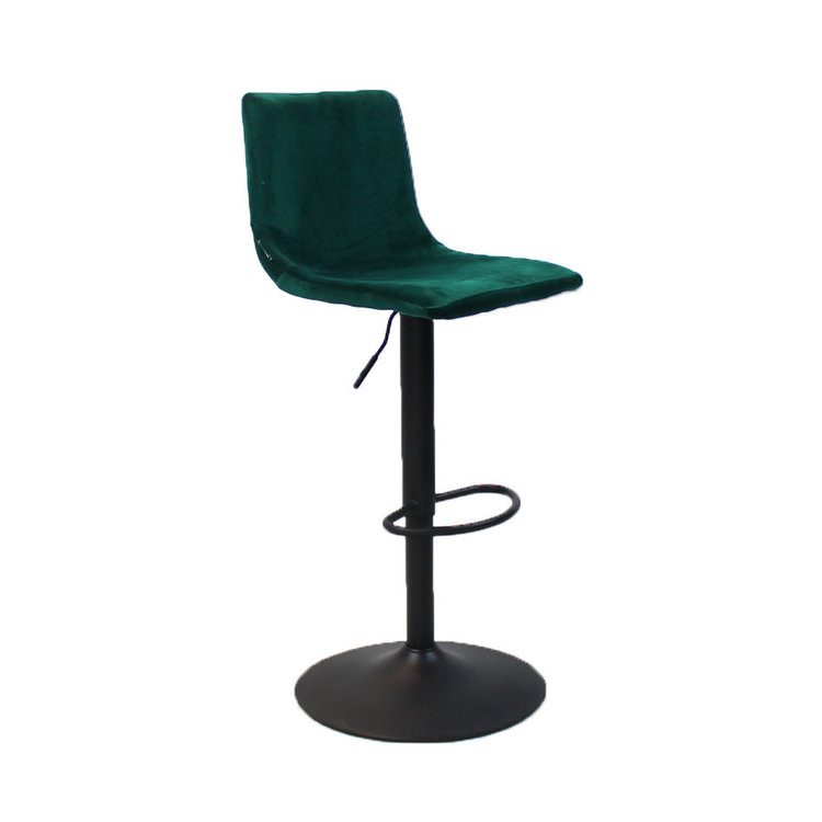 Tabouret de bar velours Frenkie vert 60-76 cm