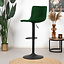 Tabouret de bar velours Frenkie vert 60-76 cm