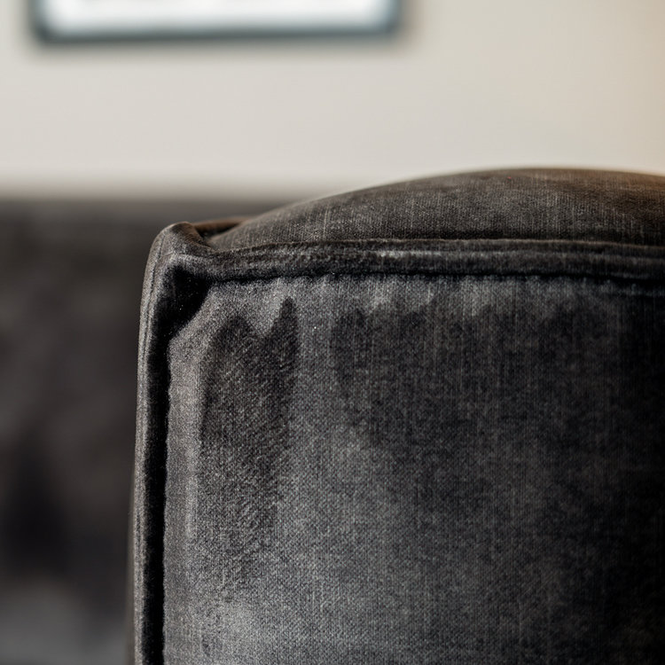 Canapé en velours 2,5 places Memphis anthracite