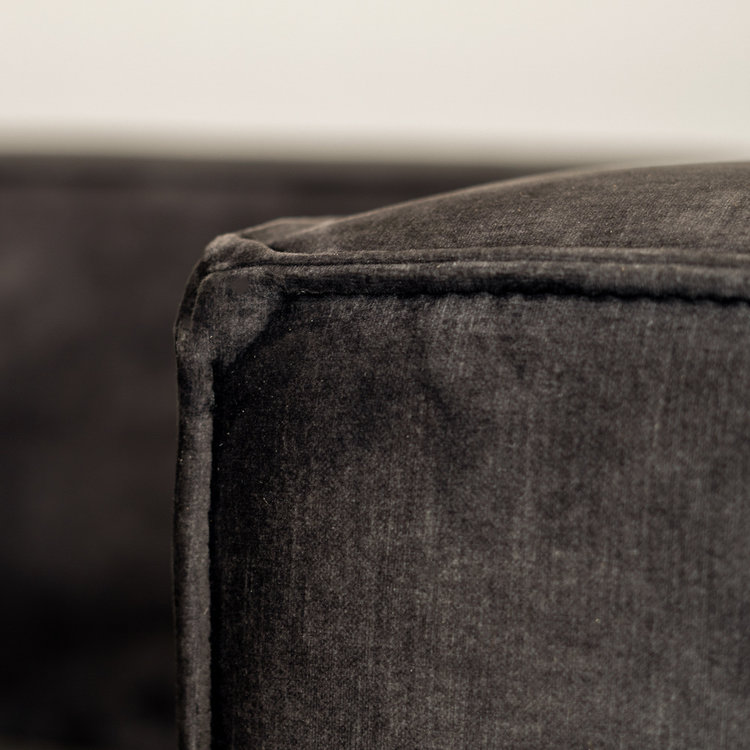 Canapé d'angle en velours Memphis gris gauche