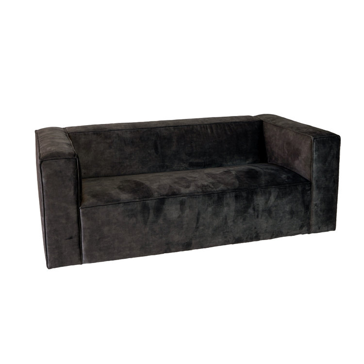 Canapé en velours 2,5 places Memphis anthracite