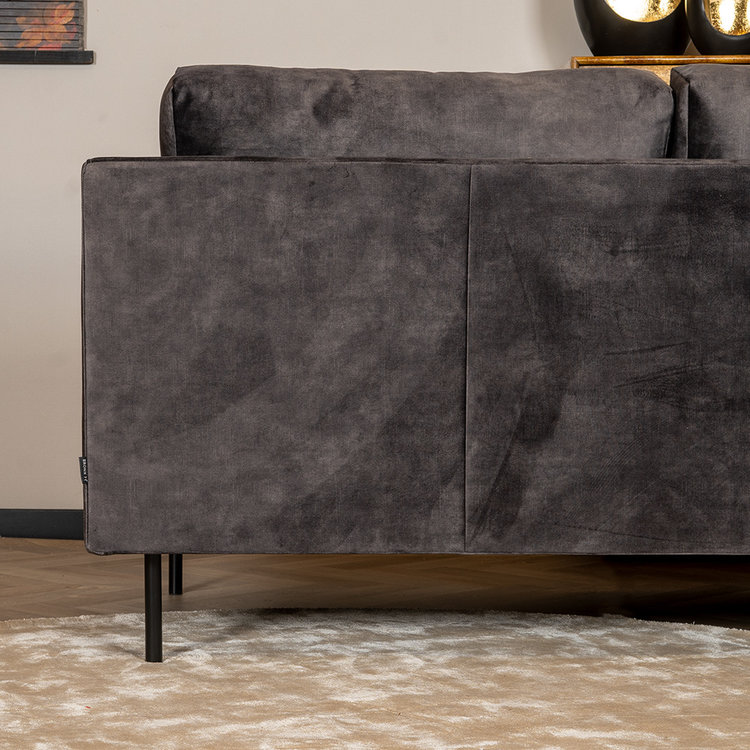 Canapé d'angle en velours Denver anthracite gauche