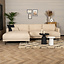 Canapé d'angle gauche scandinave Denver bouclette taupe
