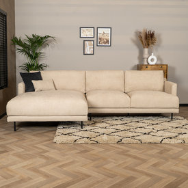 Canapé d'angle gauche scandinave Denver bouclette taupe