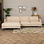 Canapé d'angle gauche scandinave Denver bouclette taupe