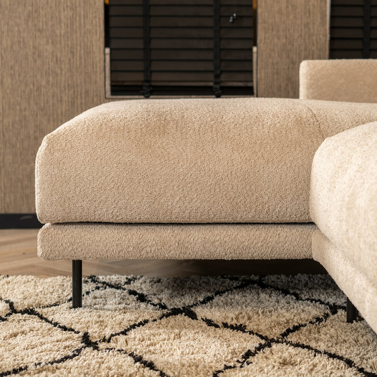 Canapé d'angle gauche scandinave Denver bouclette taupe