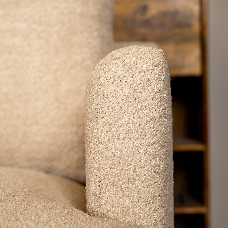 Canapé d'angle gauche scandinave Denver bouclette taupe