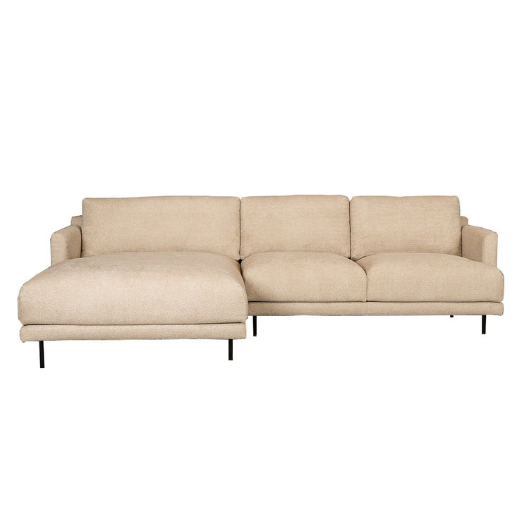 Canapé d'angle gauche scandinave Denver bouclette taupe