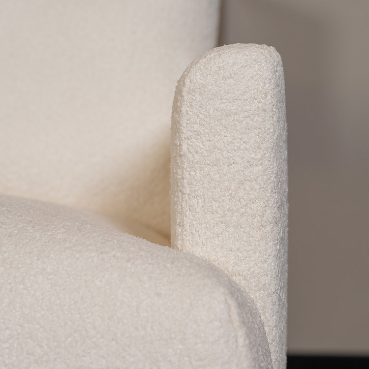 Canapé d'angle gauche scandinave Denver bouclette blanc