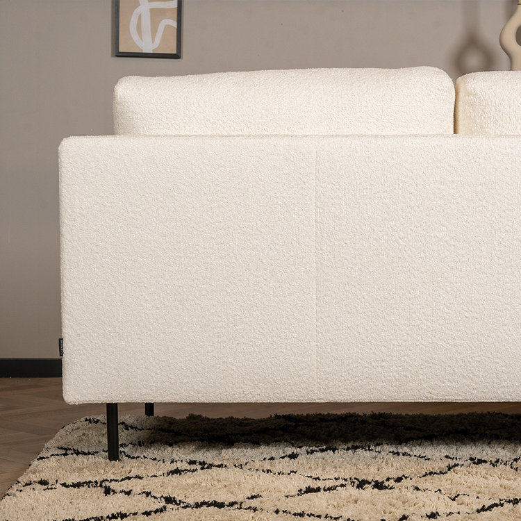 Canapé d'angle gauche scandinave Denver bouclette blanc