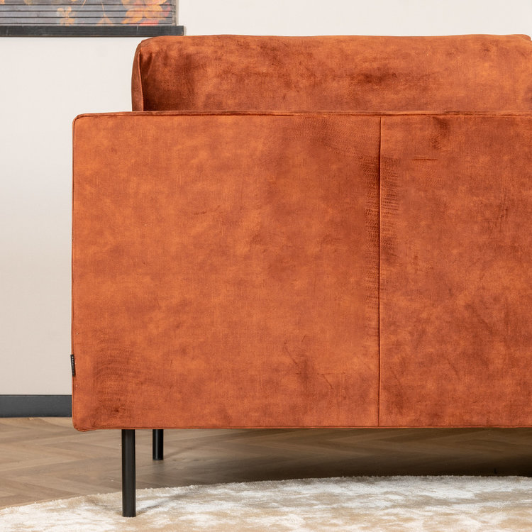 Canapé d'angle en velours Denver cuivre gauche