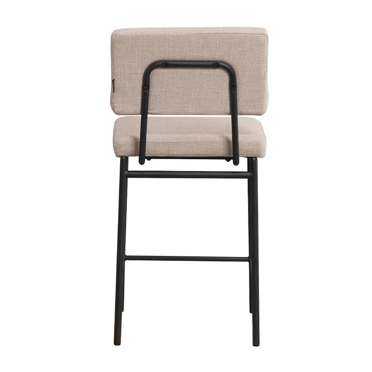 Tabouret de bar scandinave Espen beige en tissu recyclé 64-77 cm