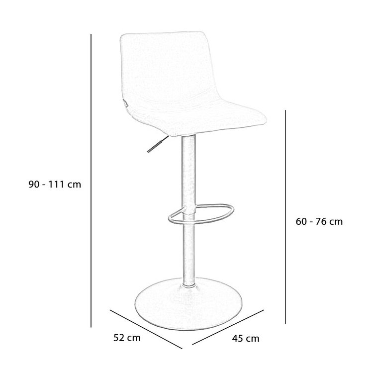 Tabouret de bar velours Frenkie vert 60-76 cm