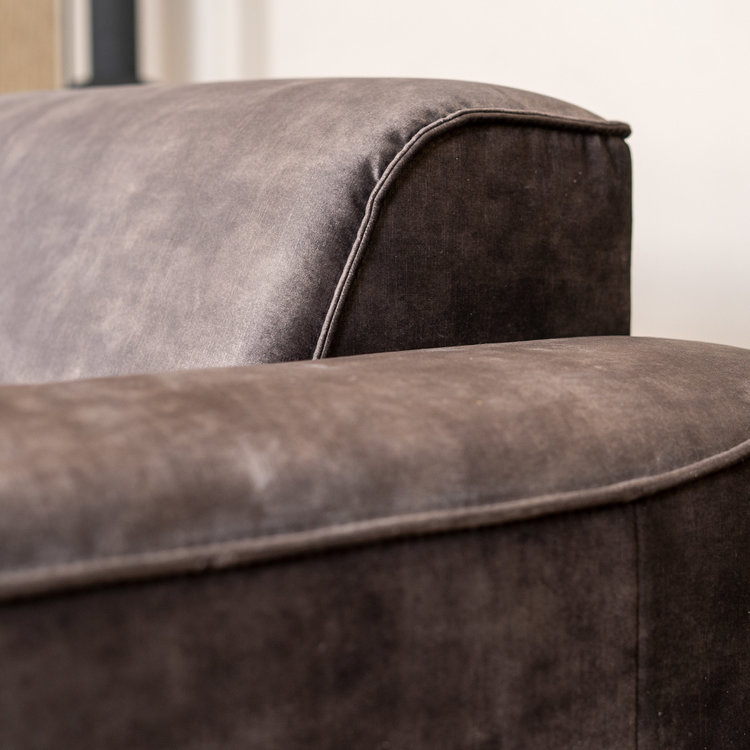 Canapé en velours 2,5 places Vegas anthracite