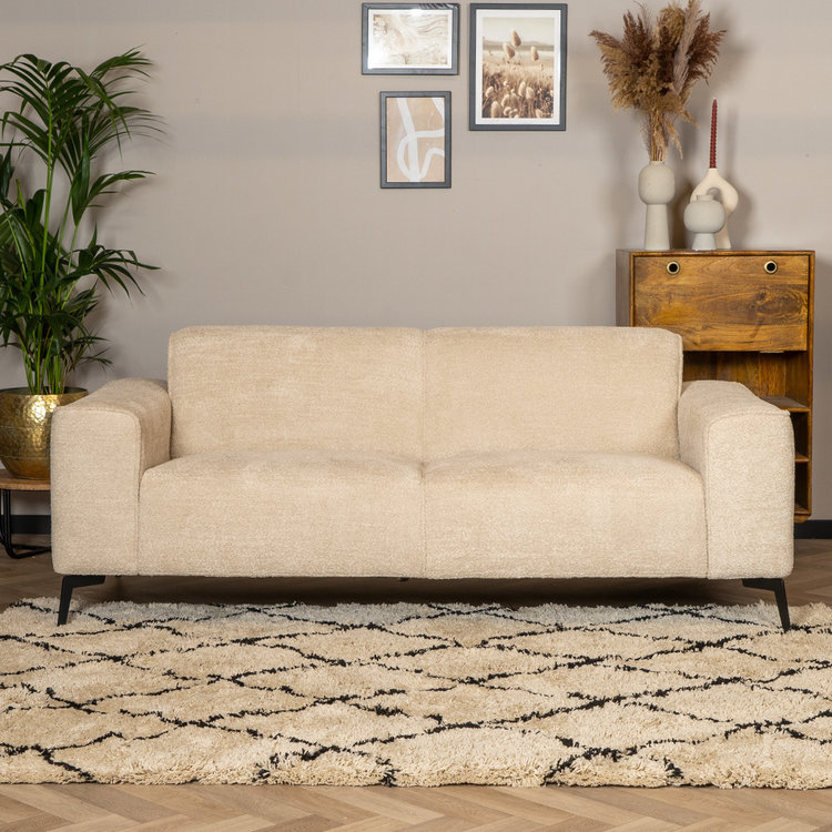 Canapé scandinave 2,5 places Vegas bouclette taupe