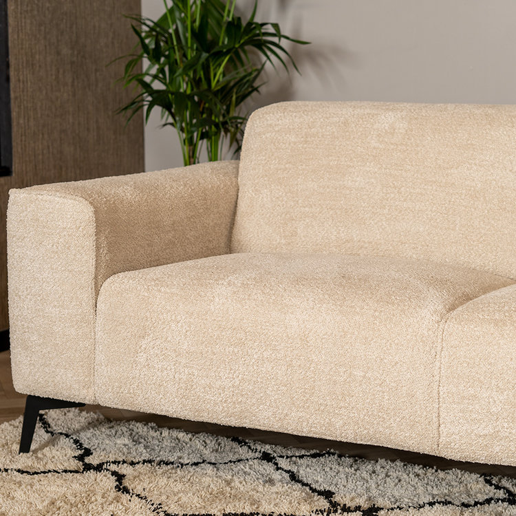 Canapé scandinave 2,5 places Vegas bouclette taupe