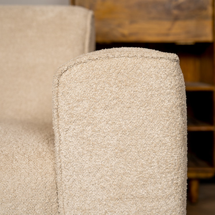 Canapé scandinave 2,5 places Vegas bouclette taupe