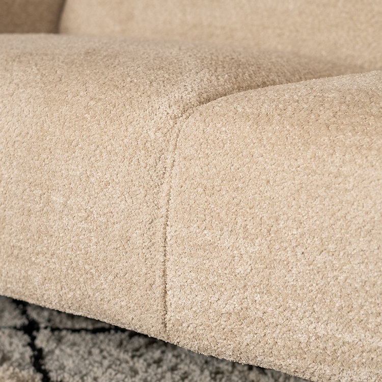 Canapé scandinave 2,5 places Vegas bouclette taupe