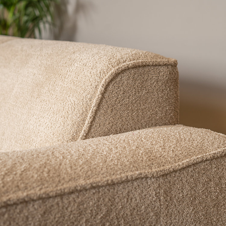 Canapé scandinave 2,5 places Vegas bouclette taupe