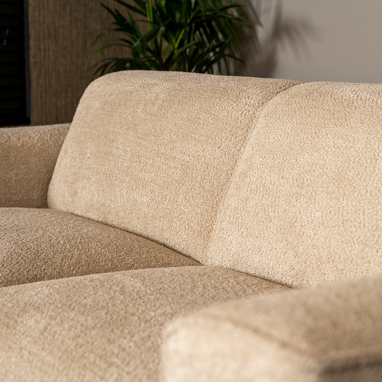Canapé scandinave 2,5 places Vegas bouclette taupe