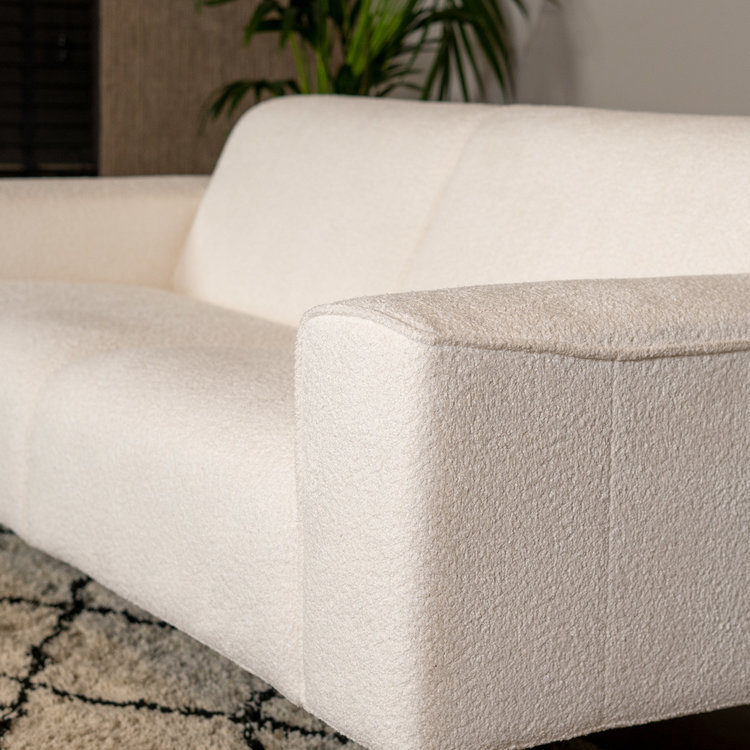 Canapé scandinave 2,5 places Vegas bouclette blanc