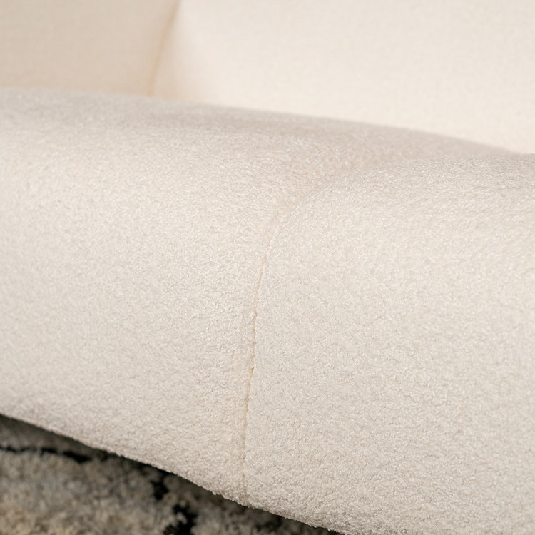 Canapé scandinave 2,5 places Vegas bouclette blanc