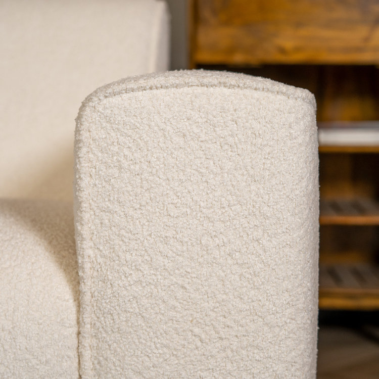 Canapé scandinave 2,5 places Vegas bouclette blanc