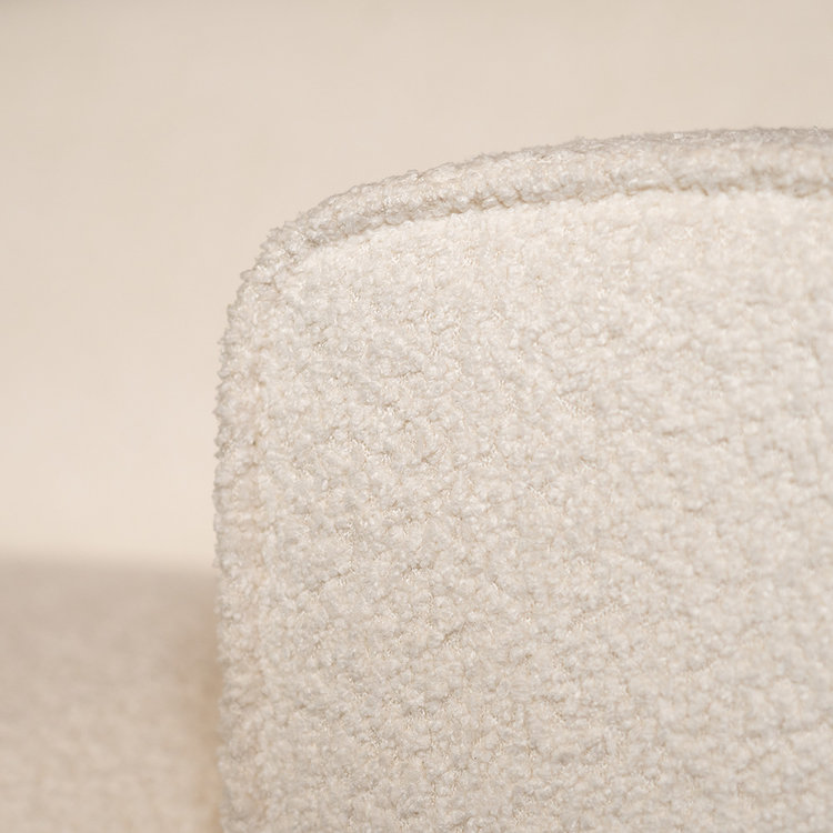 Canapé scandinave 2,5 places Vegas bouclette blanc