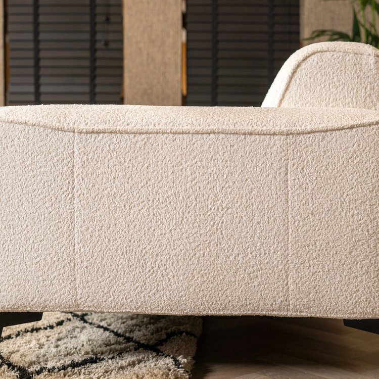 Canapé scandinave 2,5 places Vegas bouclette blanc