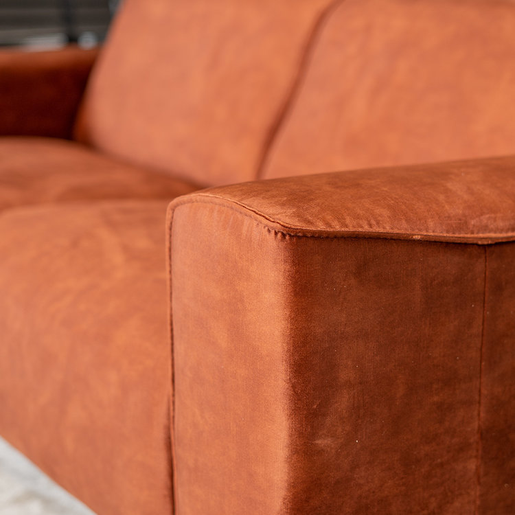 Canapé en velours 2,5 places Vegas cuivre