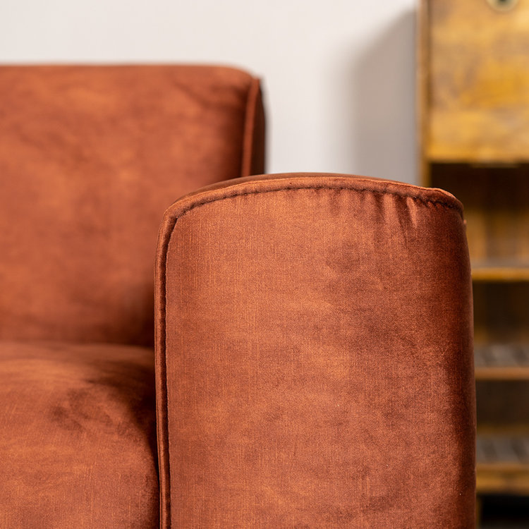 Canapé en velours 2,5 places Vegas cuivre