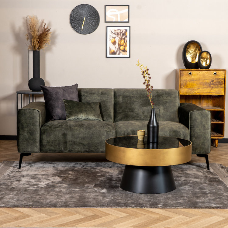 Canapé en velours 2,5 places Vegas vert