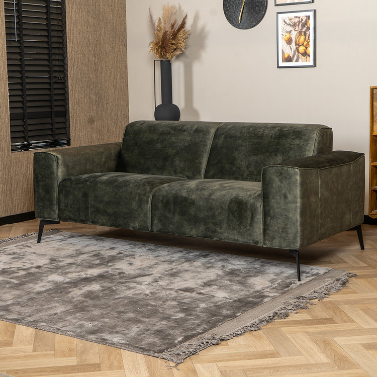 Canapé en velours 2,5 places Vegas vert