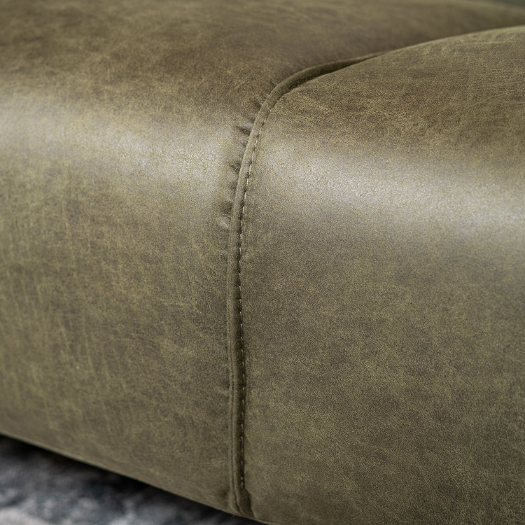 Canapé industriel 2,5 places Vegas éco-cuir vert