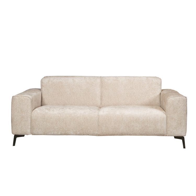 Canapé 2,5 places Vegas tissu chenille blanc