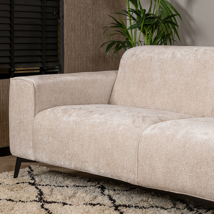 Canapé 2,5 places Vegas tissu chenille blanc