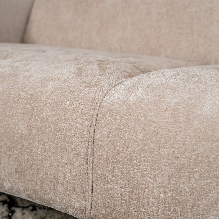 Canapé 2,5 places Vegas tissu chenille blanc