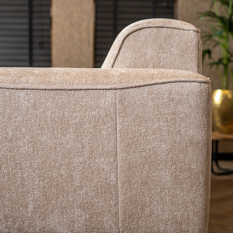 Canapé 2,5 places Vegas tissu chenille blanc