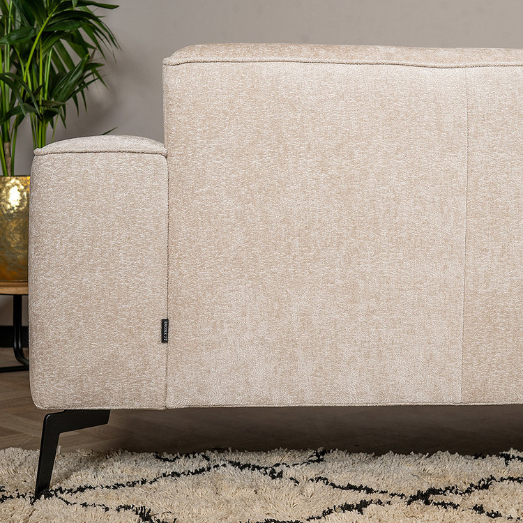 Canapé 2,5 places Vegas tissu chenille blanc