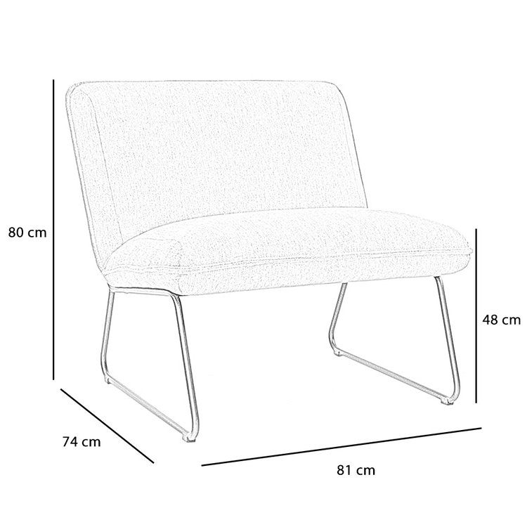 Fauteuil scandinave Merle tissu mélange anthracite